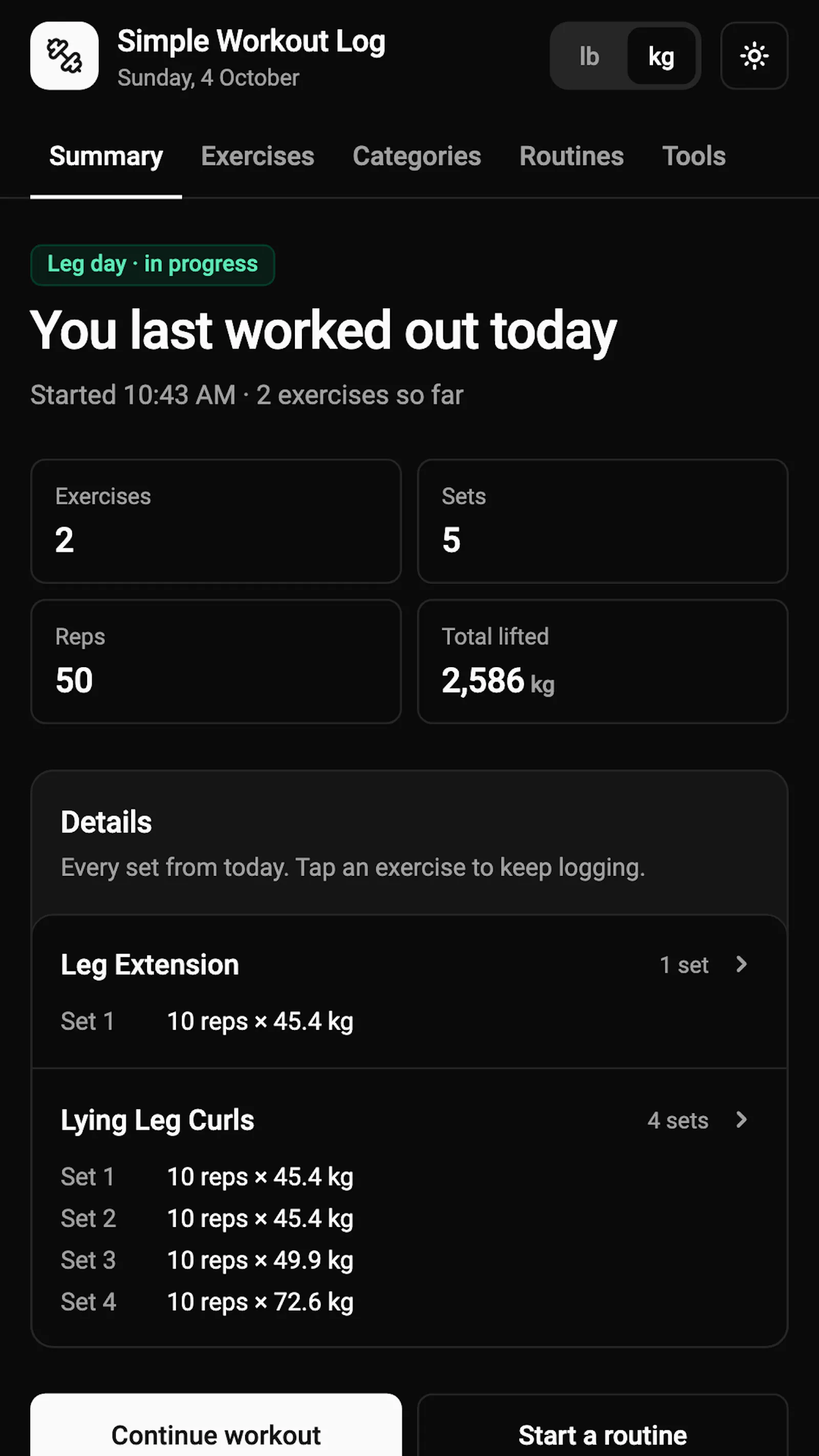 Simple Workout Log screenshot 8