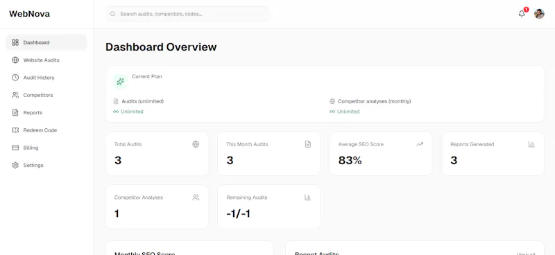 WebNova screenshot 2
