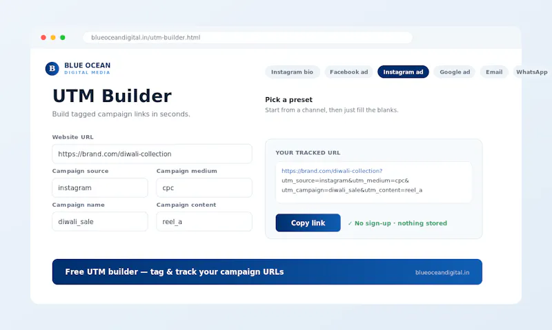 Free UTM Builder for Google Analytics screenshot 2