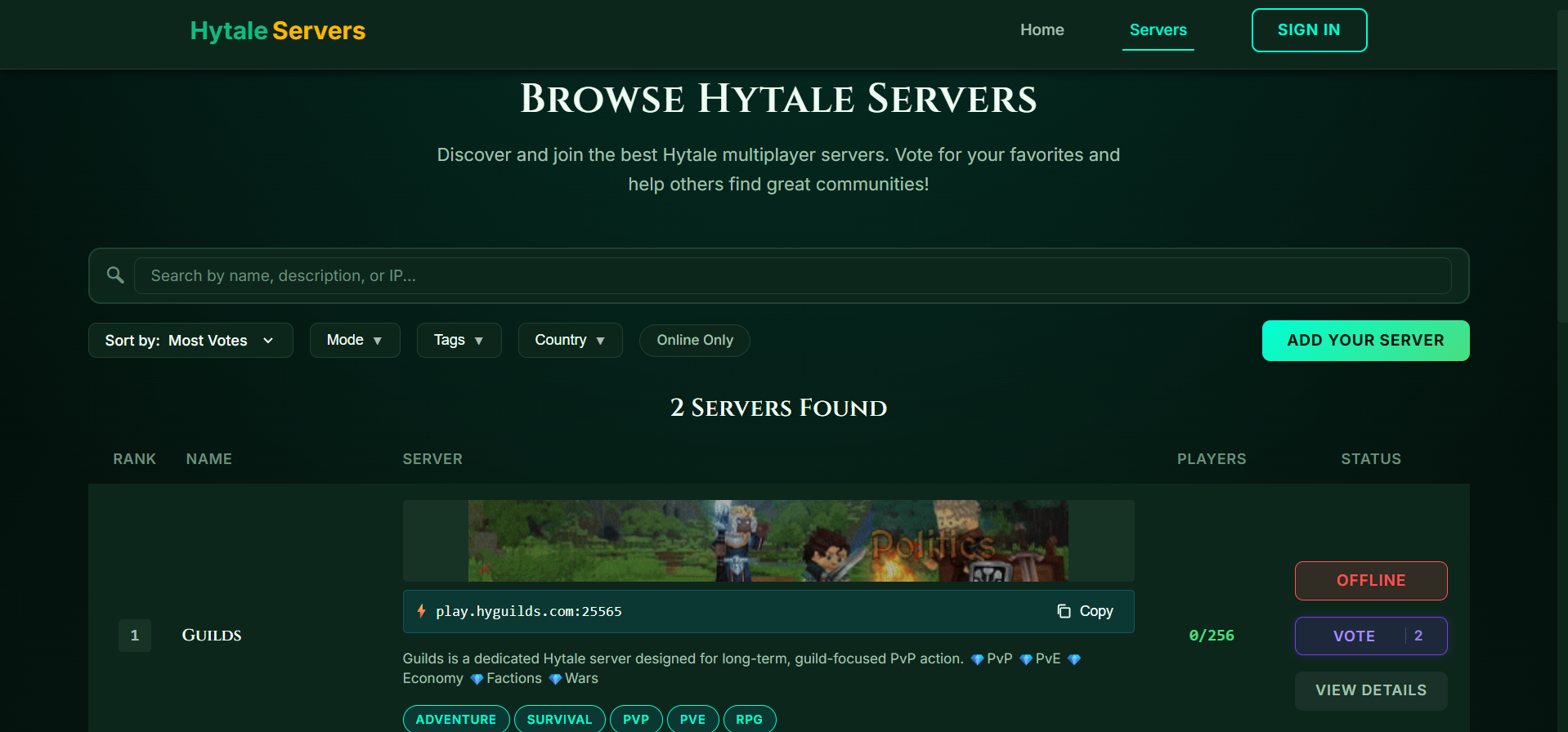 Hytale Server Tracker gallery image