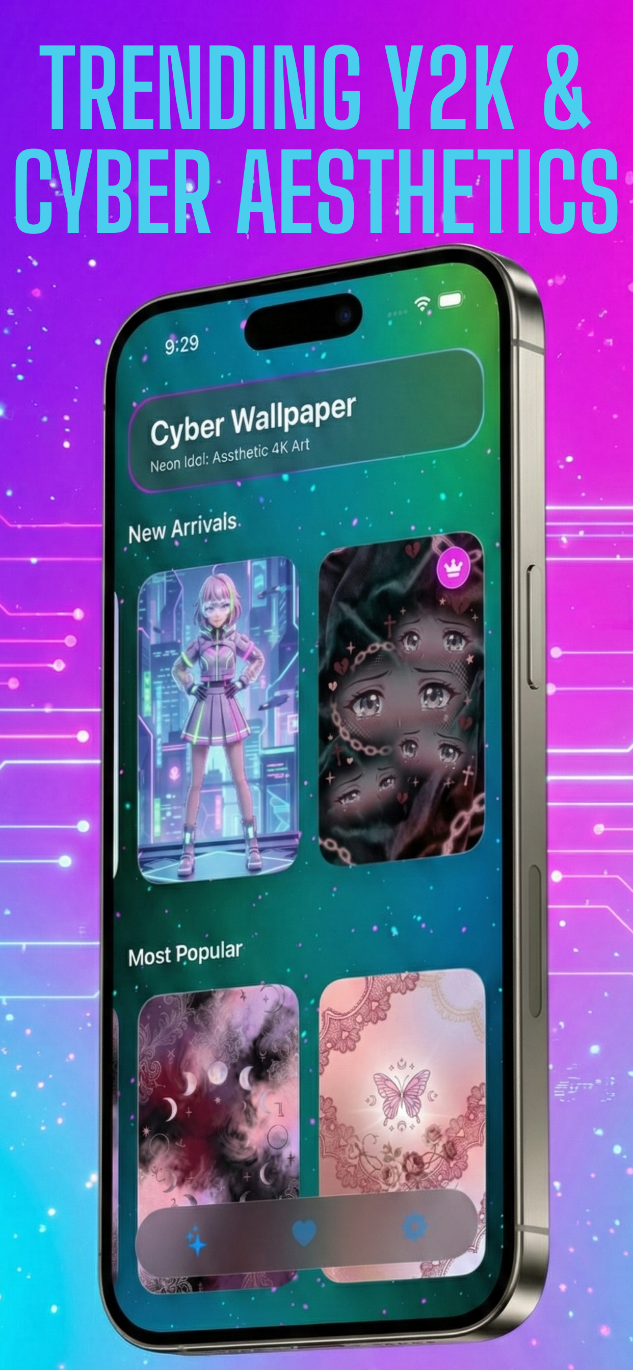 Kawaii Anime Wallpaper: Y2K HD - Screenshot 2 showing product features and functionality