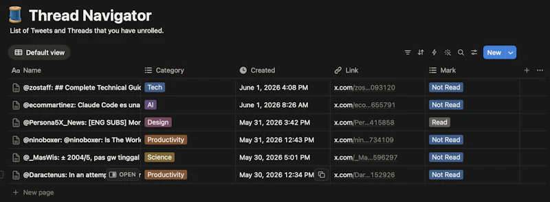 Thread second brain screenshot 3
