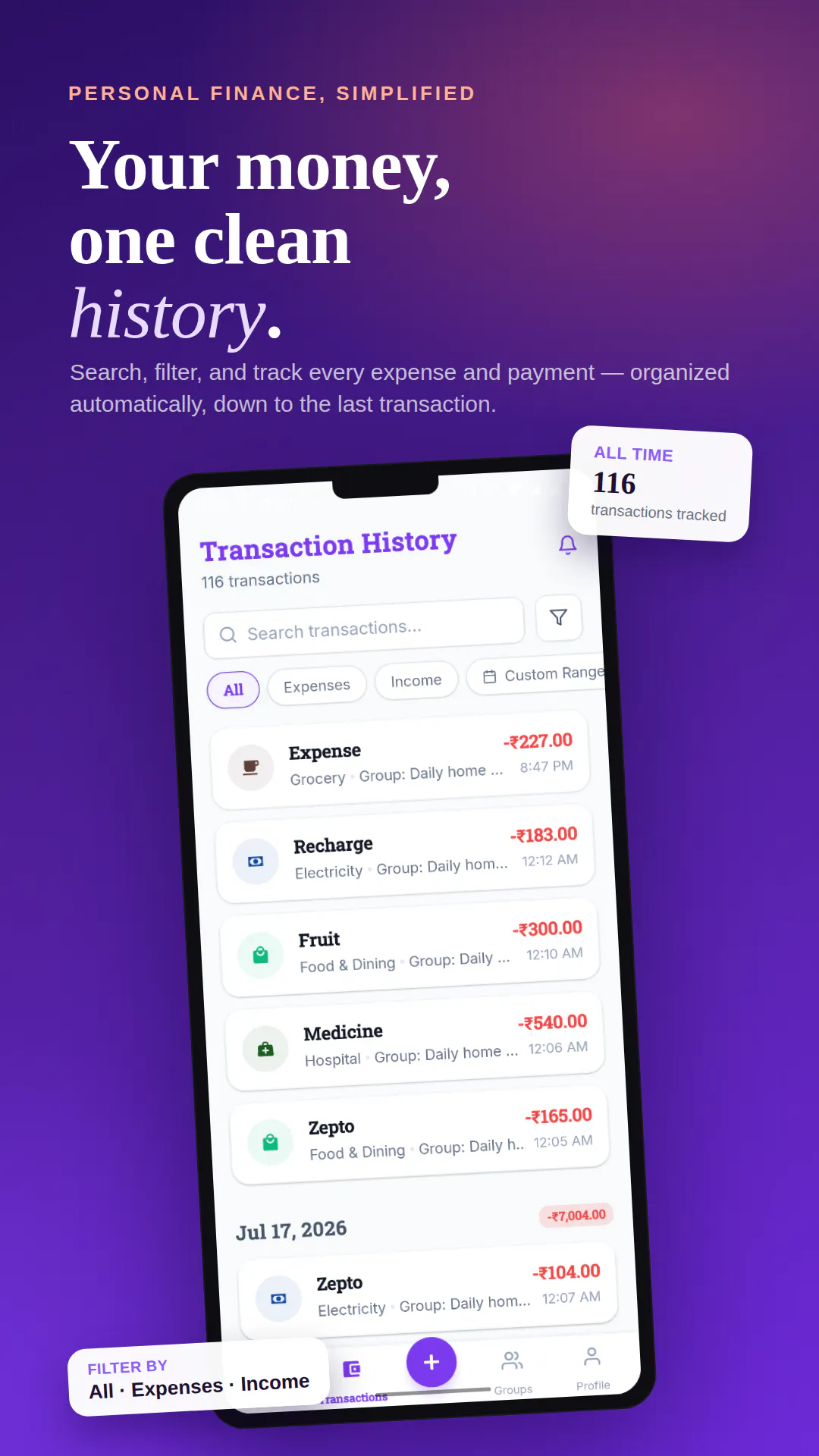 Kharcho : Smart Expense Tracker screenshot