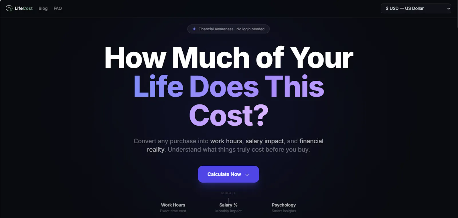 LifeCost screenshot 1