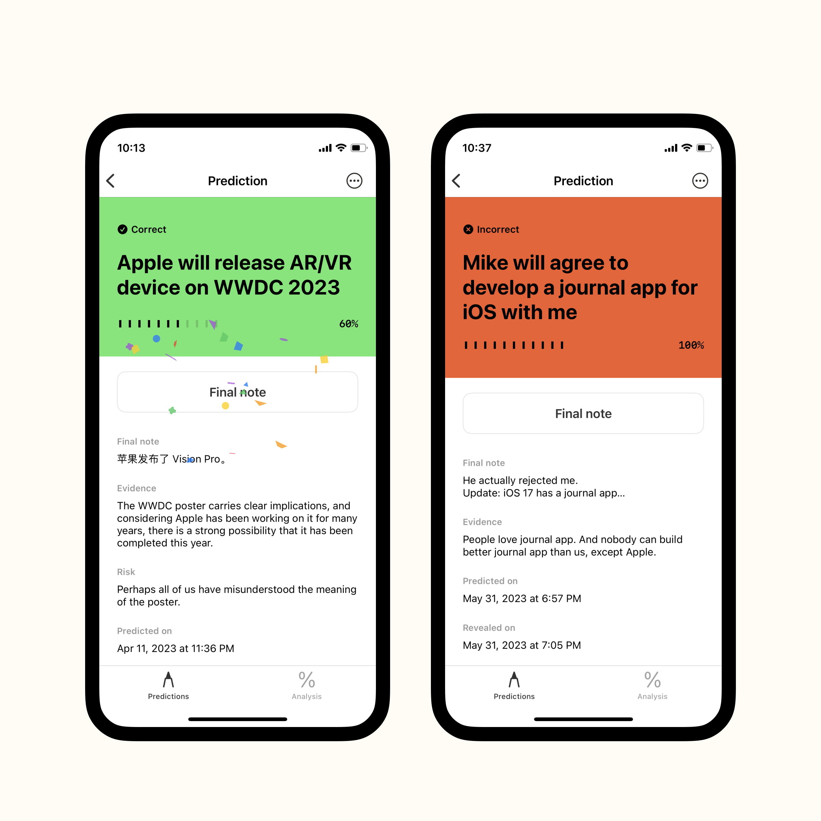 Média Prévoir - Gardez une trace de chaque prédiction que vous faites 1