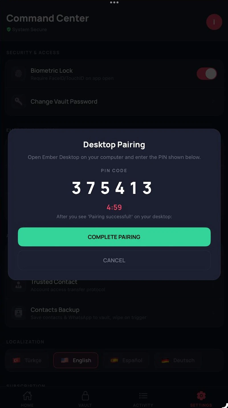 Ember — Emergency Privacy Protection screenshot 3