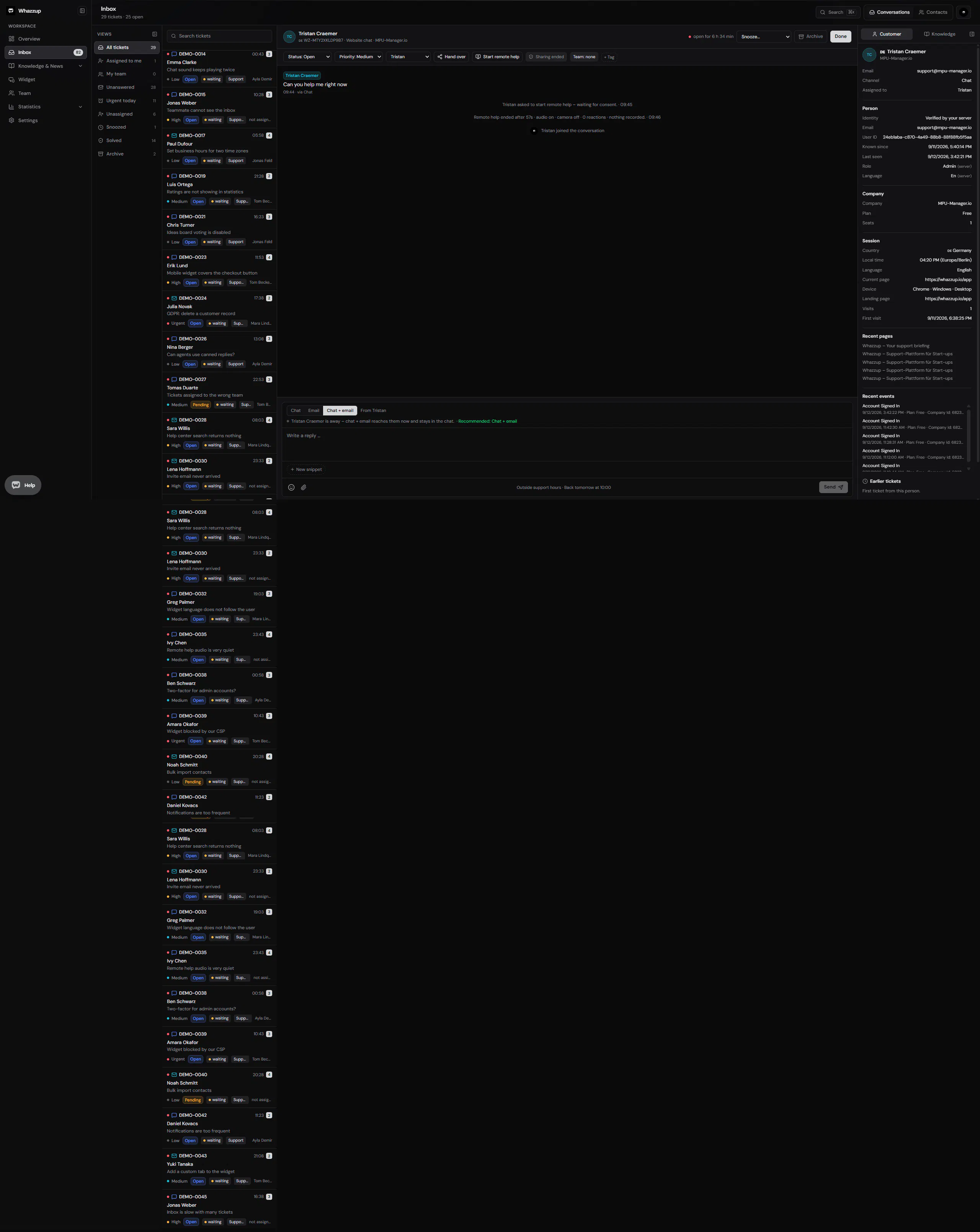 Whazzup.io - Free SaaS Chat Widget gallery image