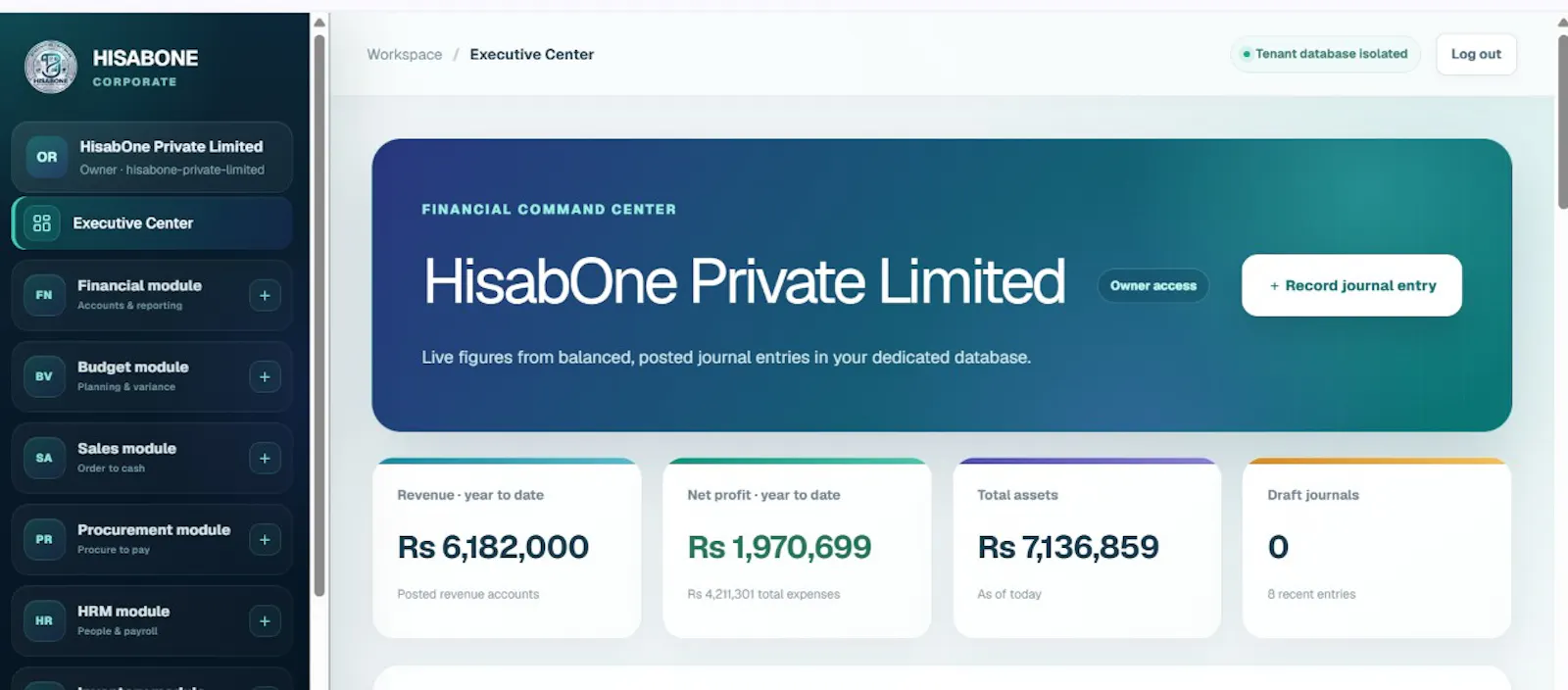 HisabOne Corporate screenshot 2
