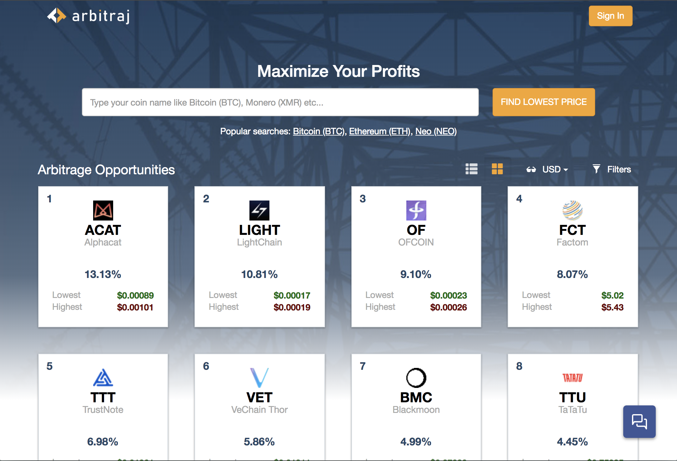 Arbitraj.io: Trade arbitrage opportunities across 35+ crypto exchanges💰📈  | Product Hunt