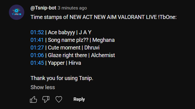 Media Tsnip - TSNIP adalah bot aliran langsung YouTube. 2