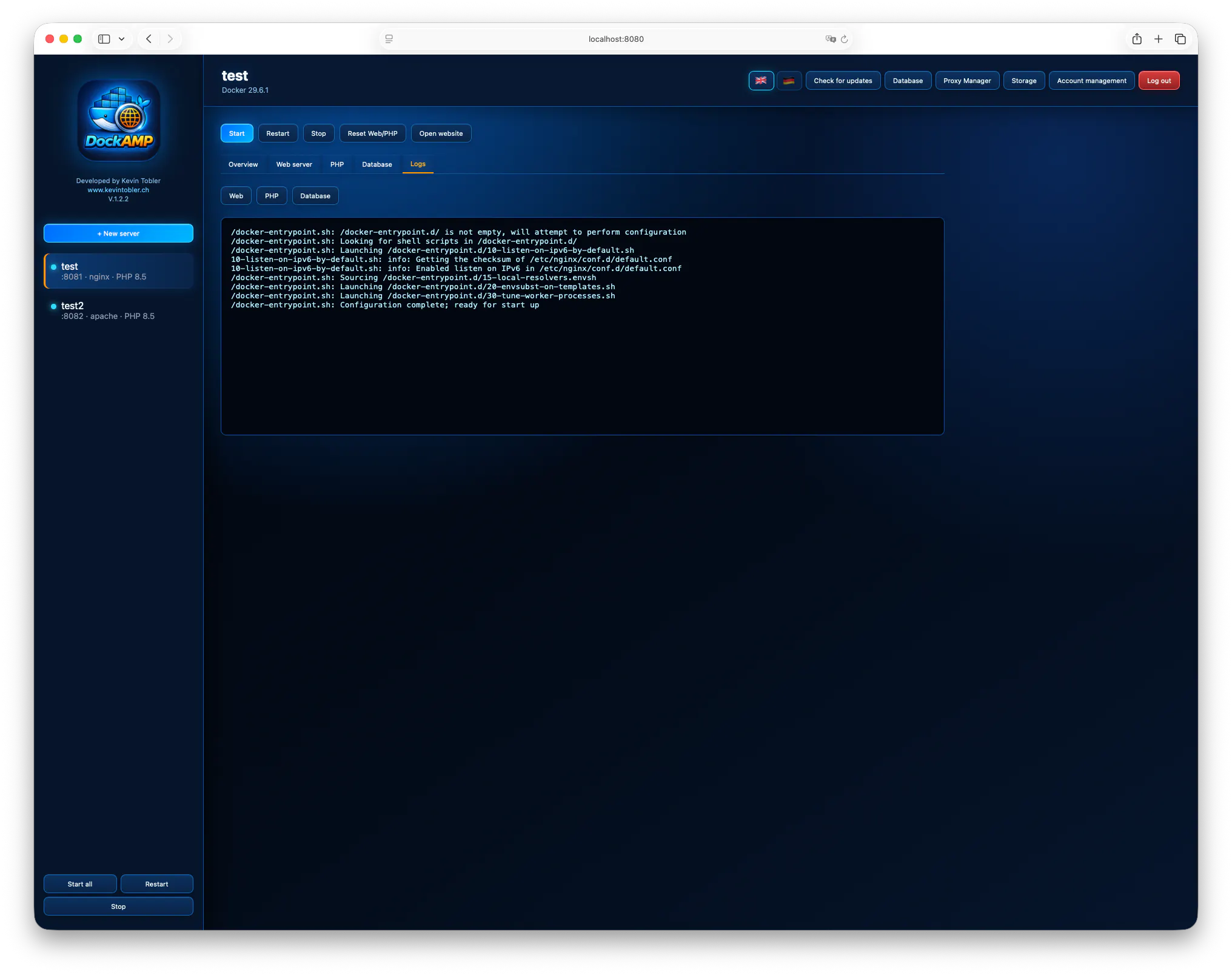 DockAMP Webstack Manager for Docker gallery image