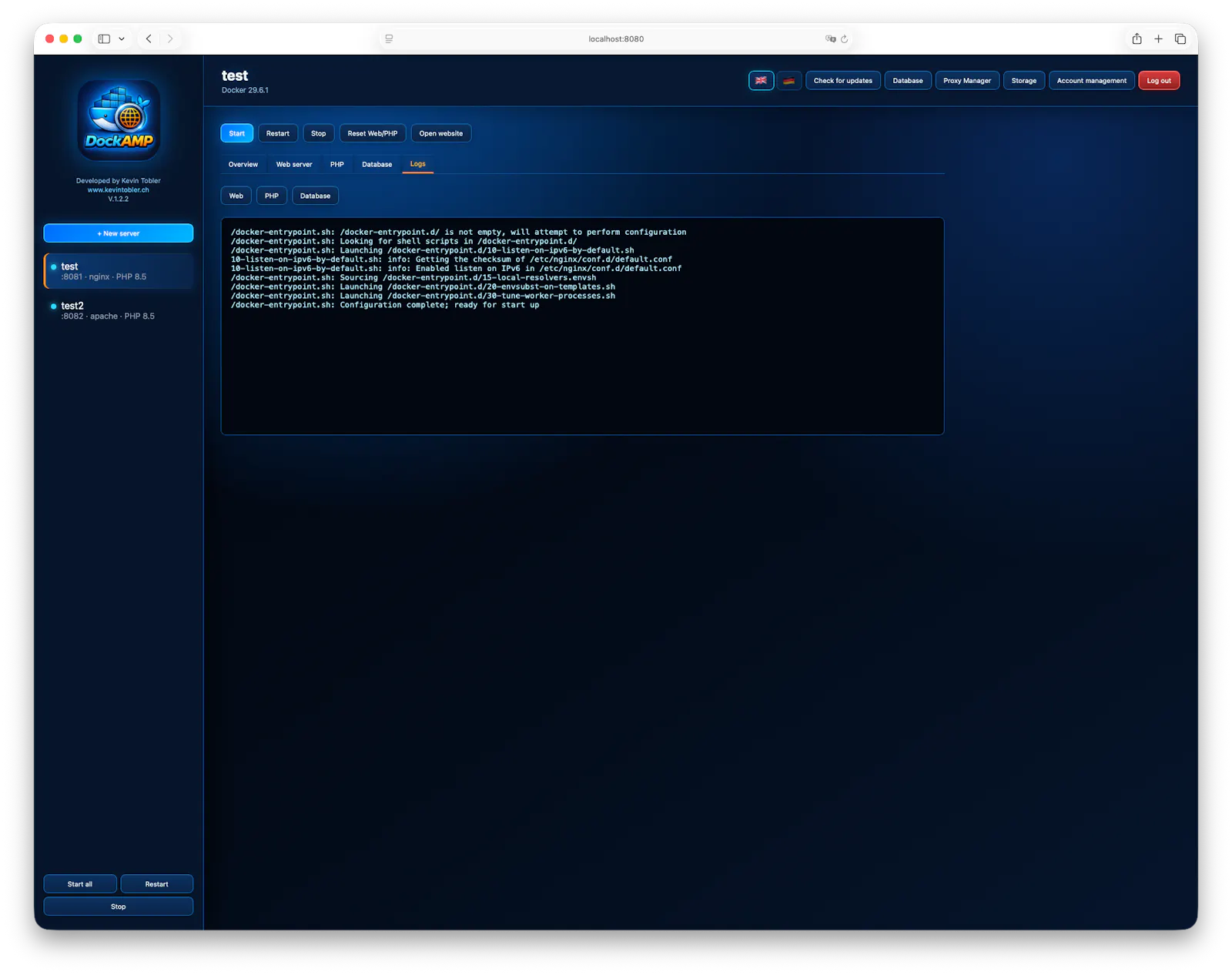 DockAMP Webstack Manager for Docker screenshot 8