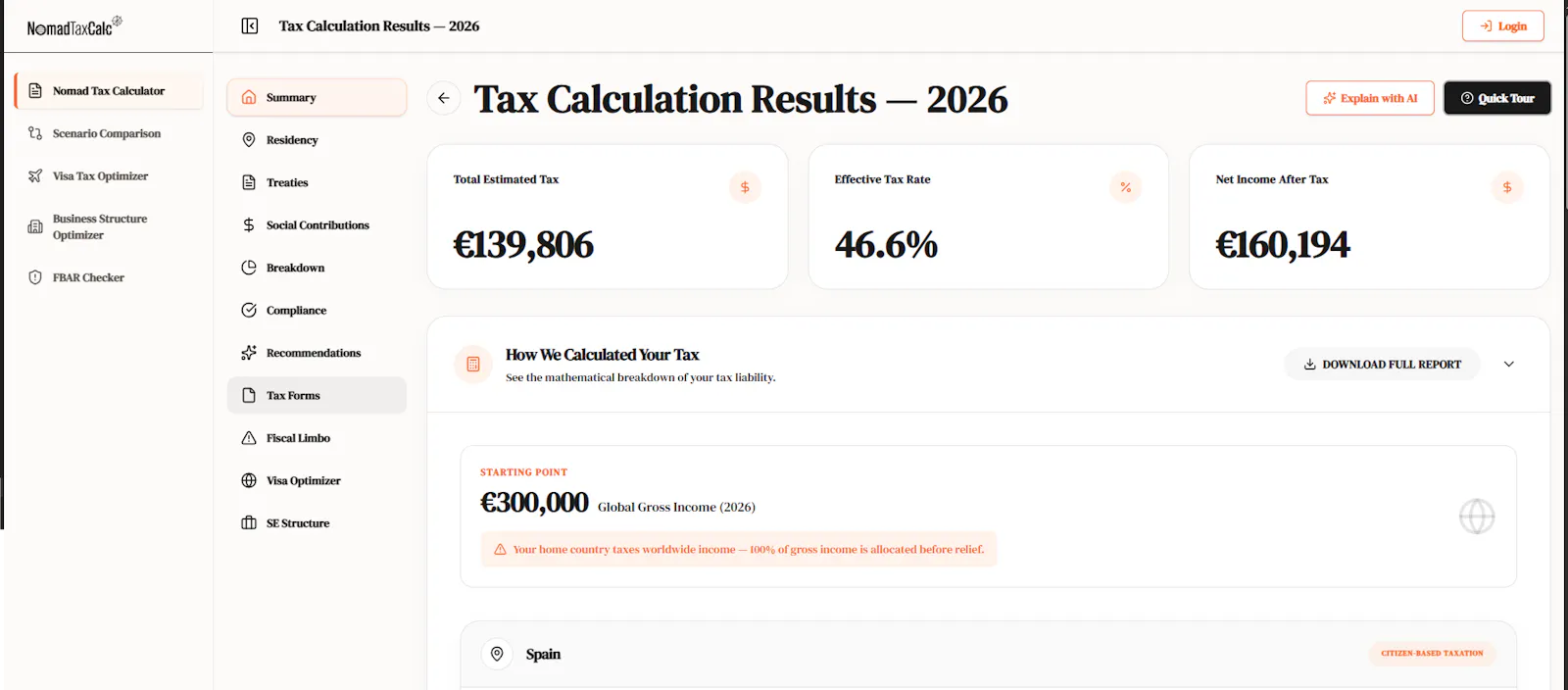 NomadTaxCalc screenshot 4