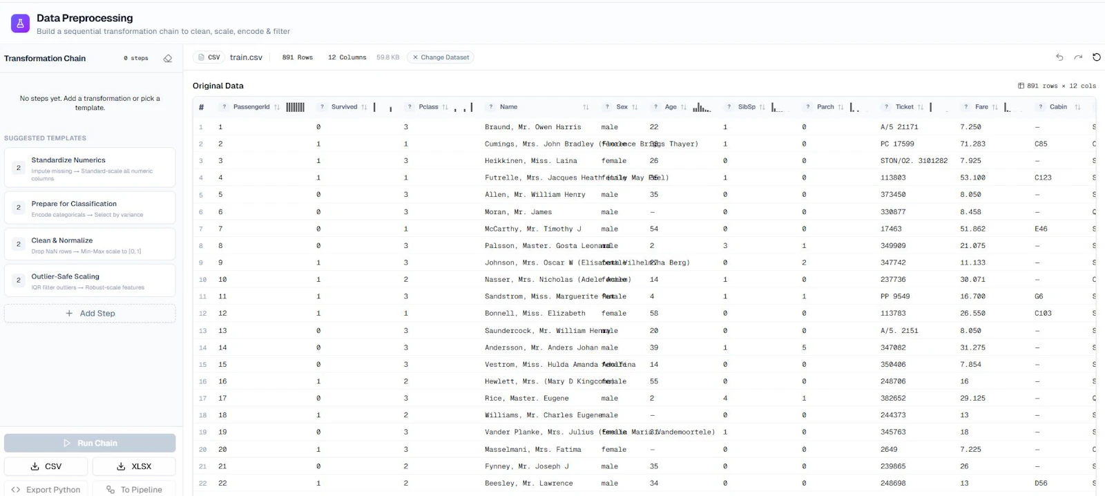 MLclustering Platform screenshot 5
