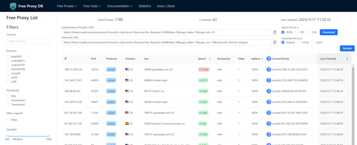Free Proxy DB