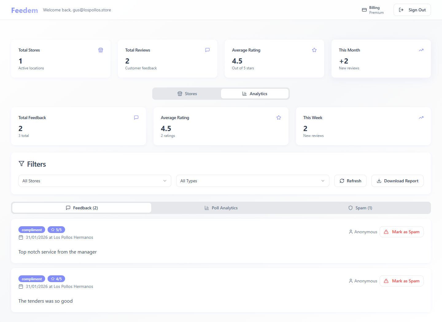 Feedem - Screenshot 3 showing product features and functionality