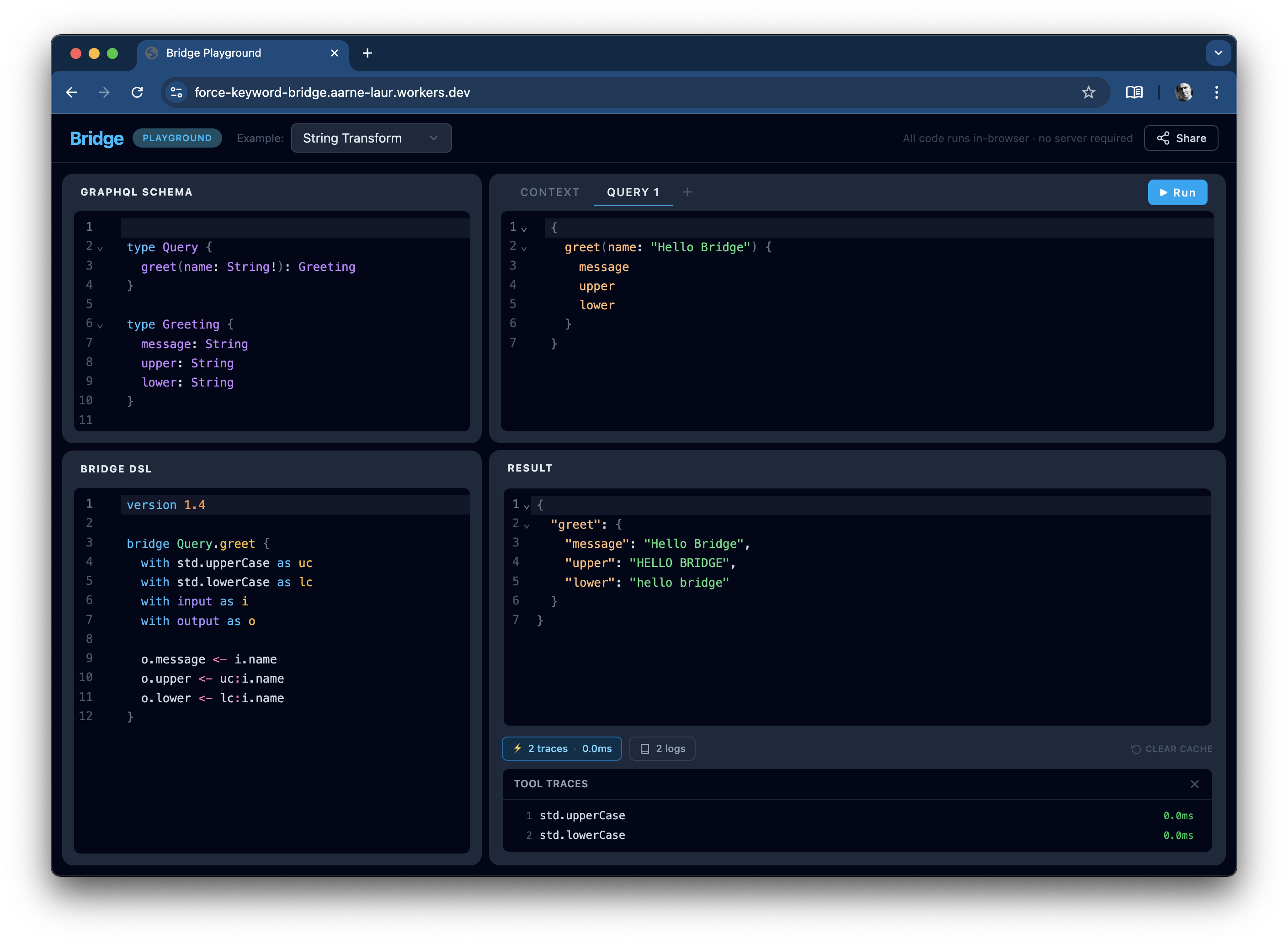 The Bridge - Screenshot 2 showing product features and functionality