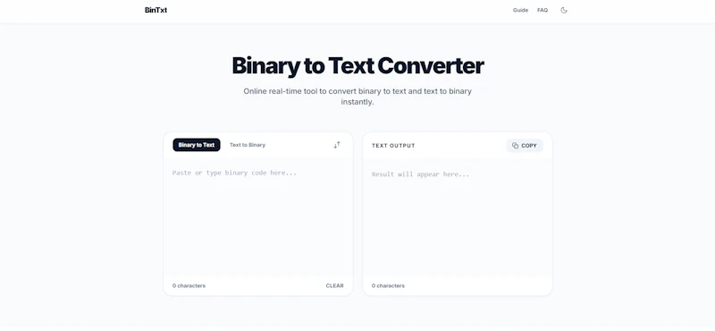BinTxt - Binary to Text Converter screenshot 1