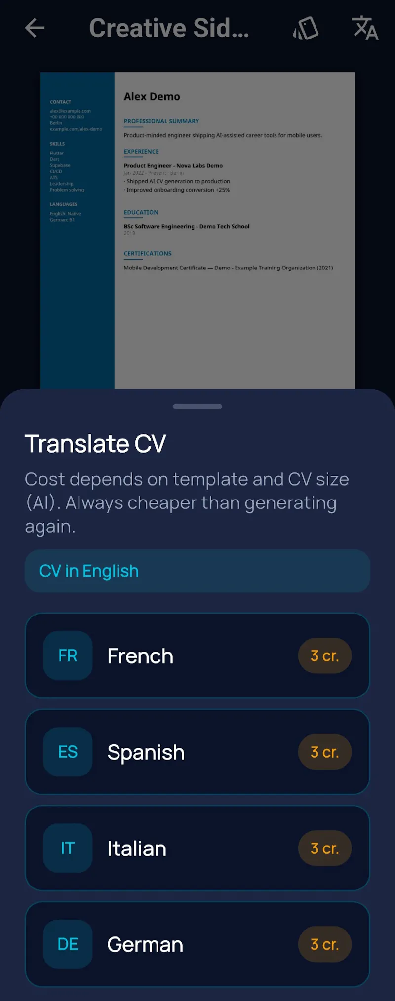 HireSnap — AI Resume & CV Builder screenshot 5