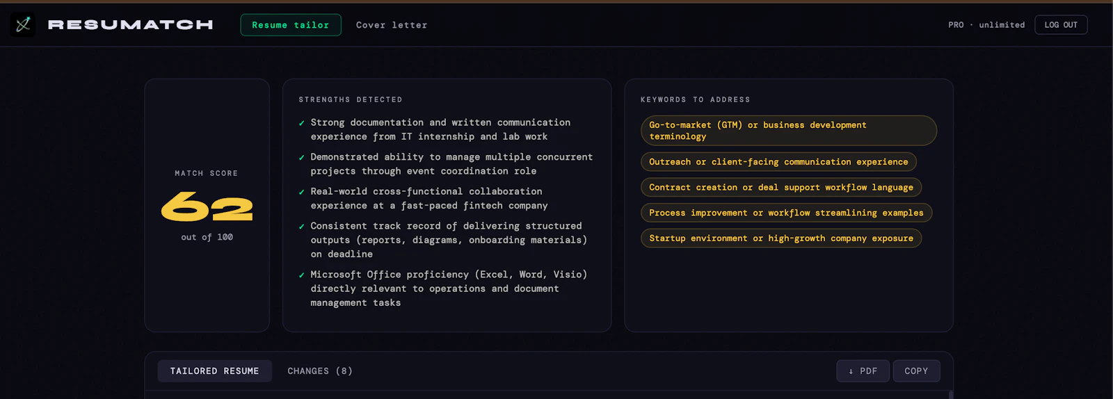 Resumatch screenshot 1