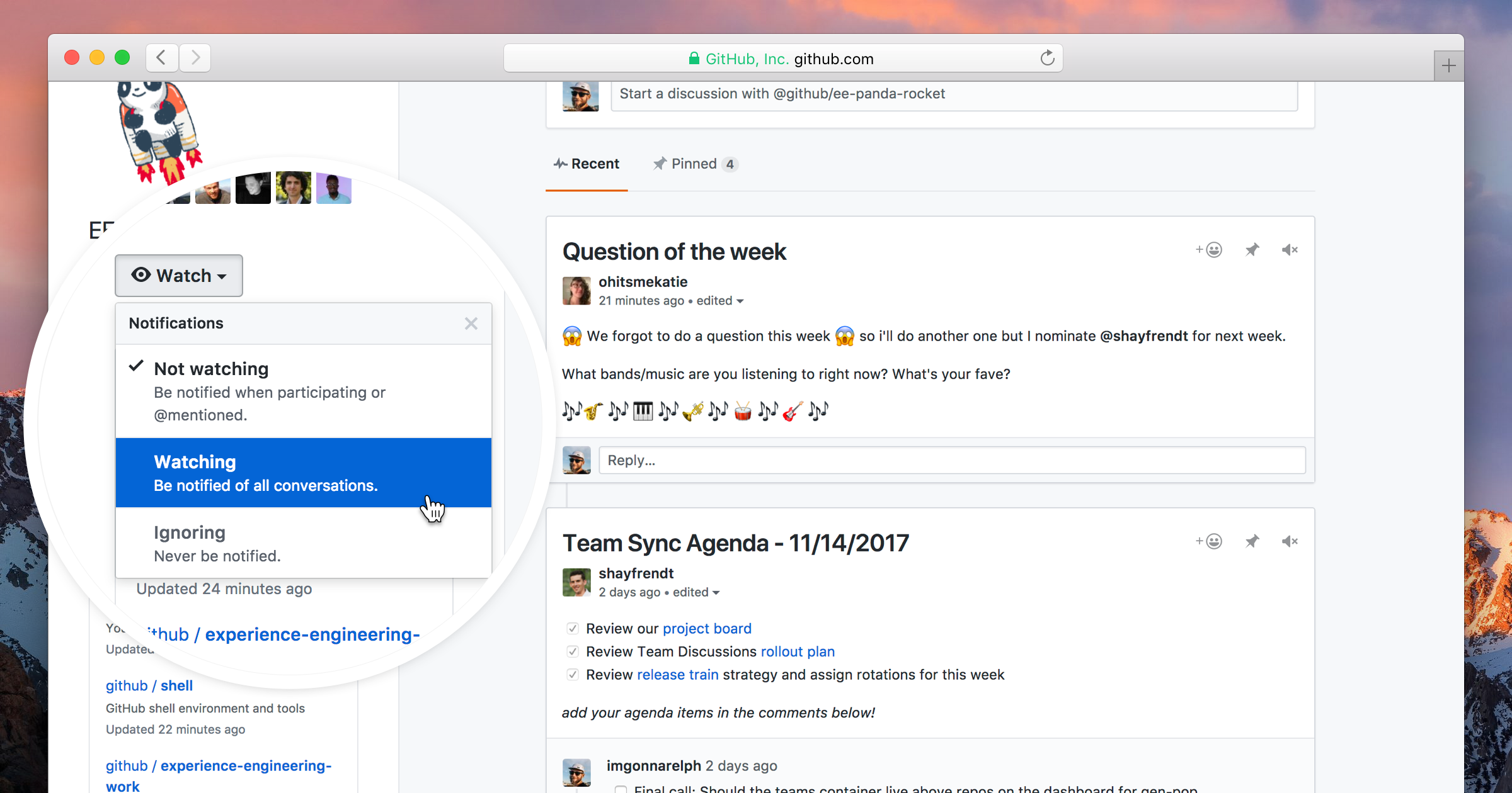 GitHub Team Discussions gallery image