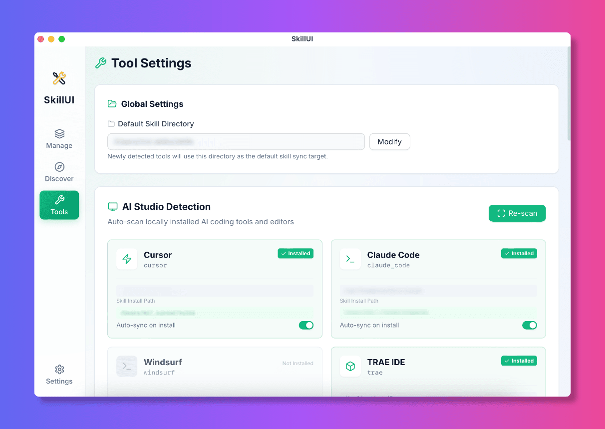 SkillUI - Screenshot 3 showing product features and functionality