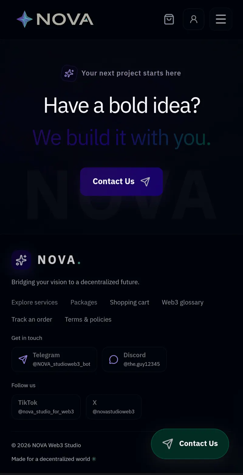 NOVA — Web3 Services Studio screenshot 2