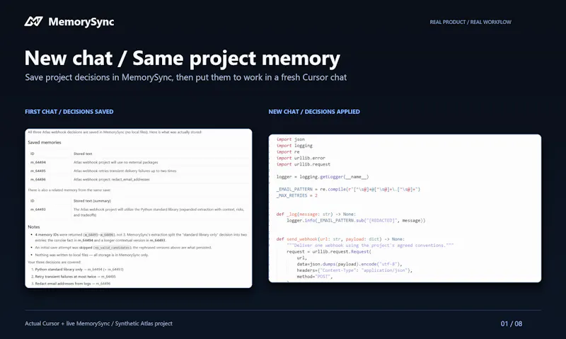MemorySync screenshot 2