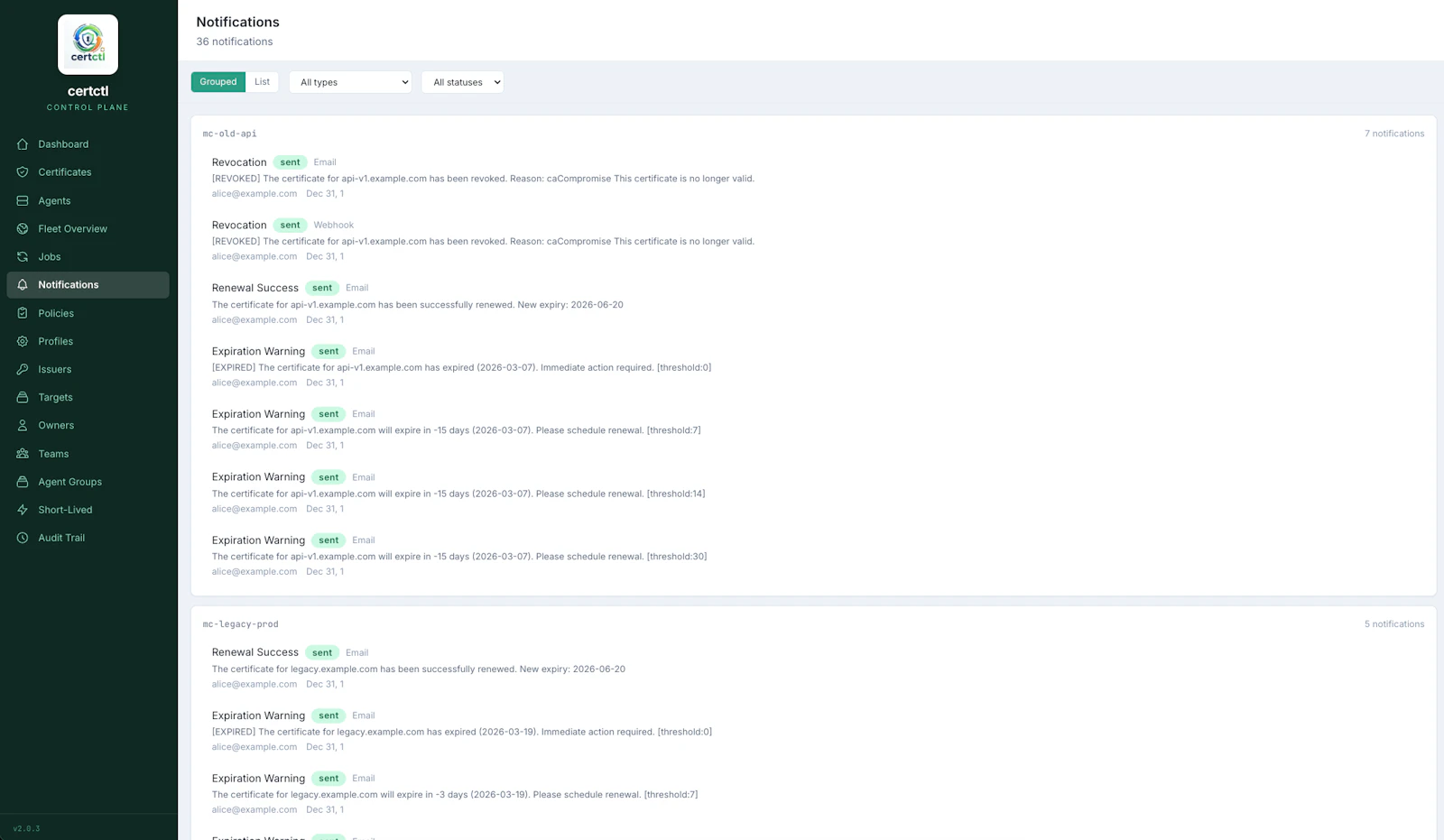 certctl screenshot 12