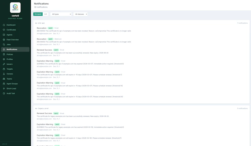 certctl screenshot 12
