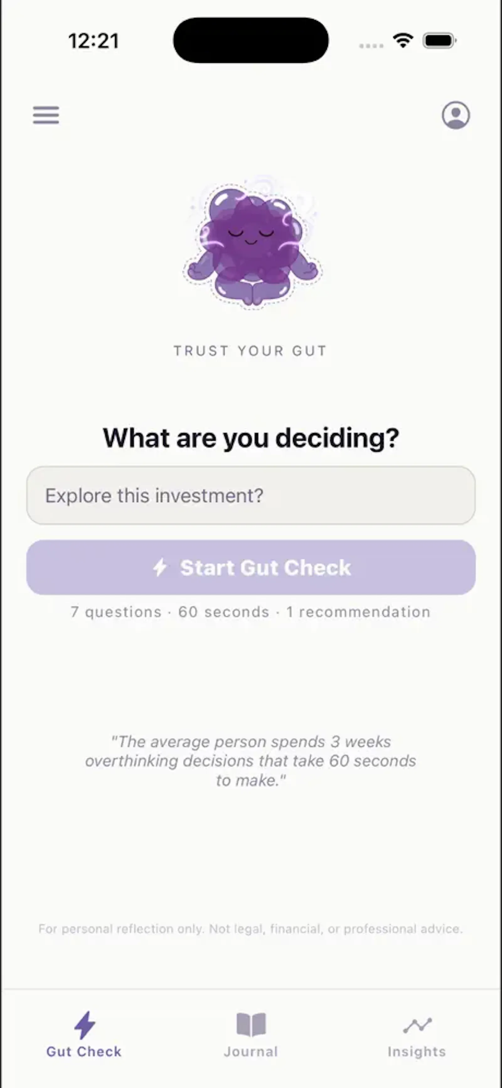 GutCheck Decision App screenshot 2