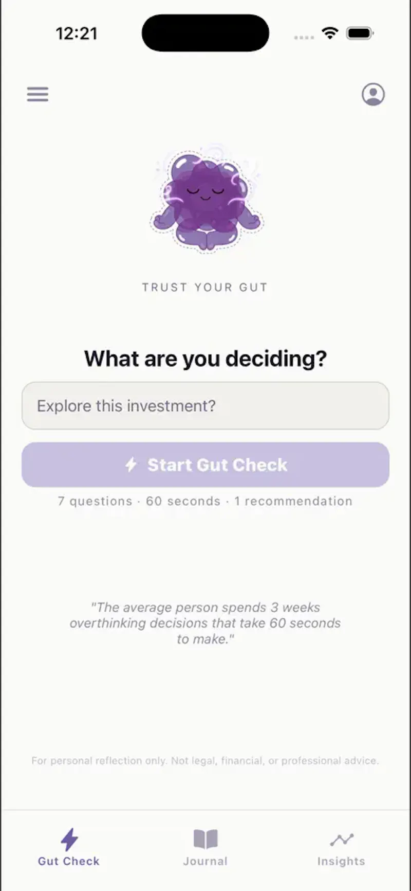 GutCheck Decision App screenshot 2