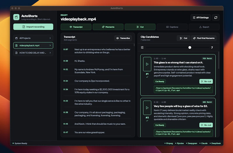 Autoshorts screenshot 2