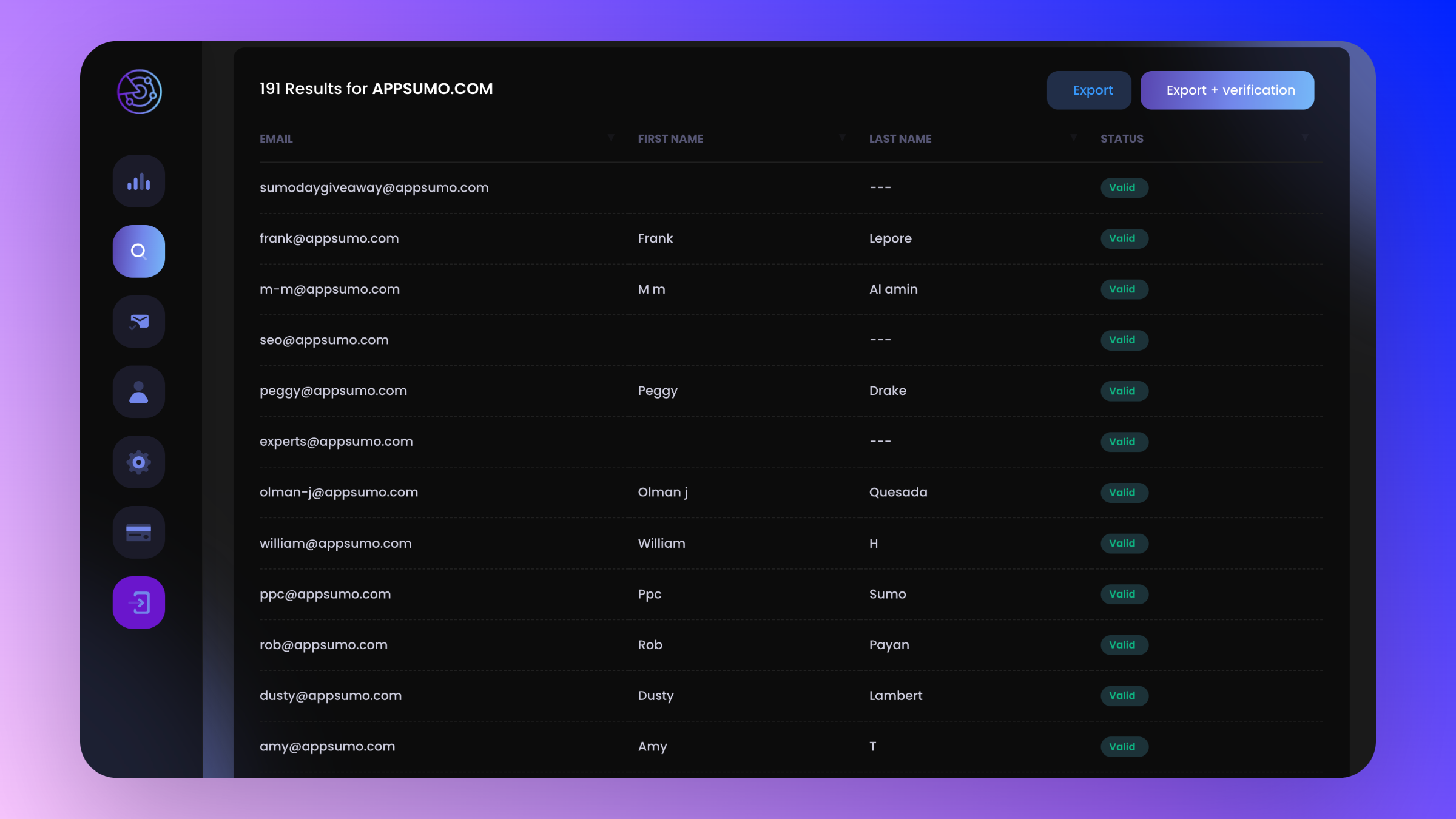 Media SonarList.io - Pencari e -mel profesional yang tidak terhad dan pengesahan 7