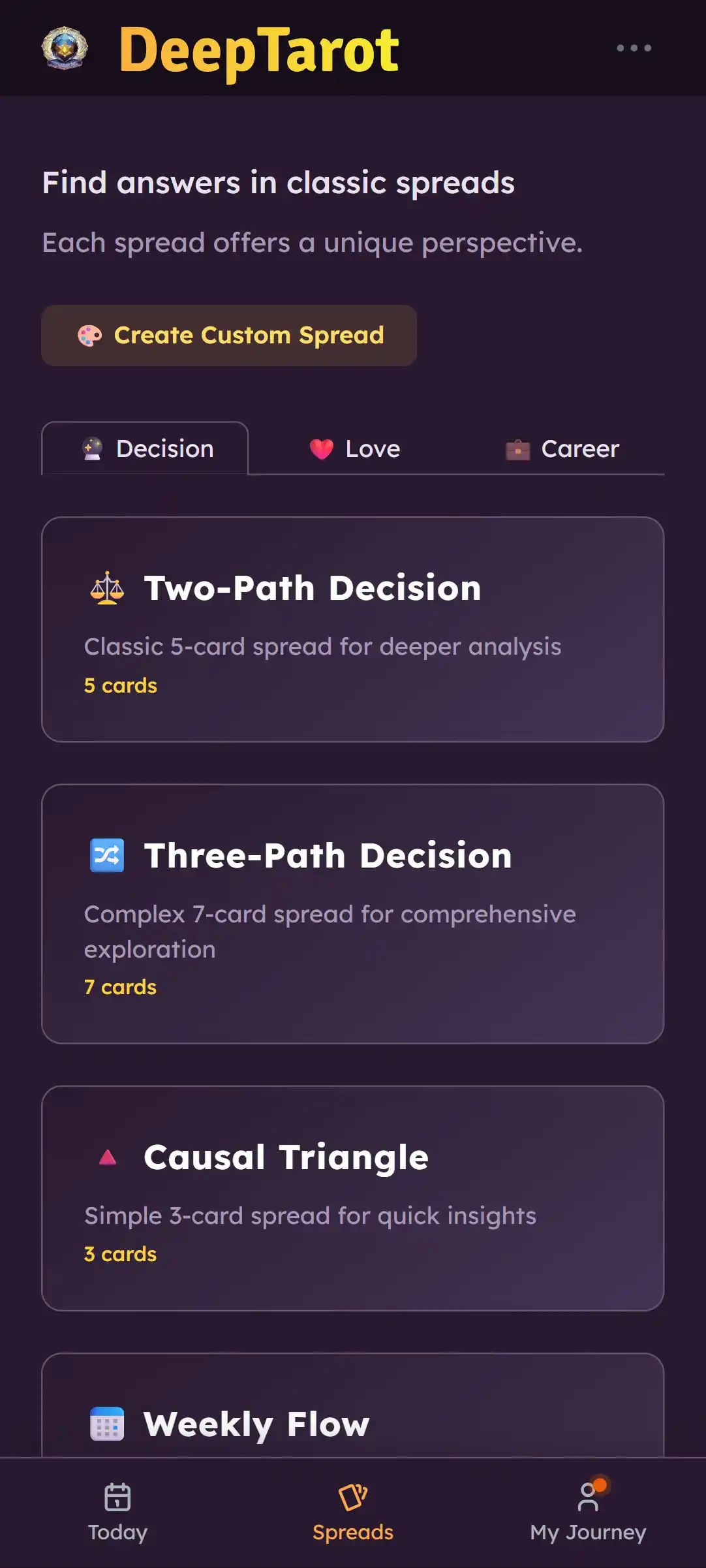 Diepe Tarot - De beste tarot-app met 3D-animaties, AI en 0-tracking! media 11
