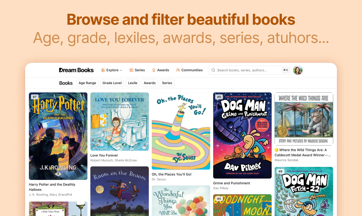 startuptile DreamBooks-Discover children’s books and track reading together.