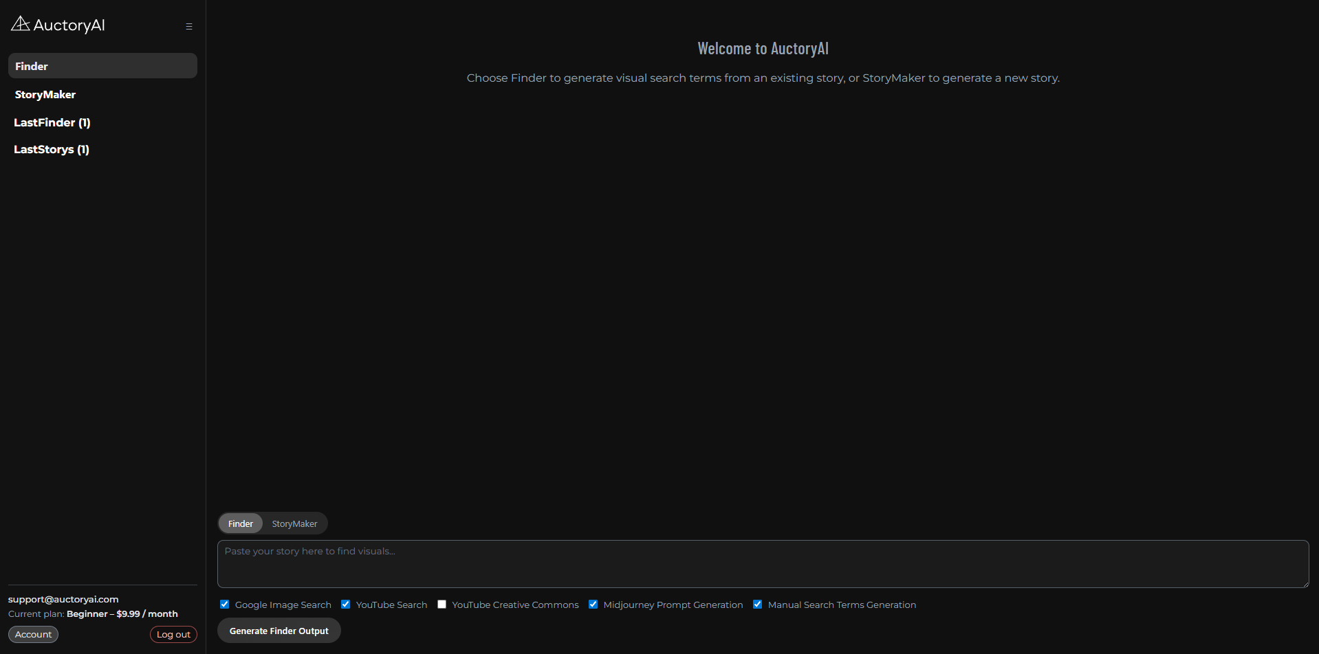 auctoryai.com - Main product screenshot demonstrating key features and user interface
