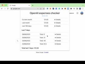 OpenAI Expenses Checker gallery image