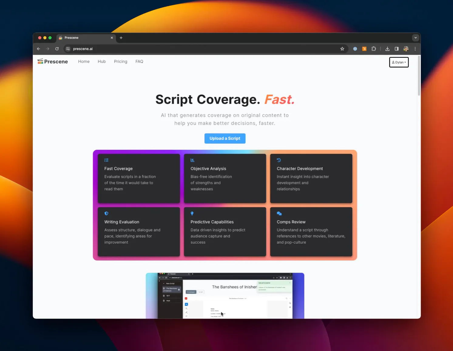Prescene: AI script coverage and analysis | Product Hunt