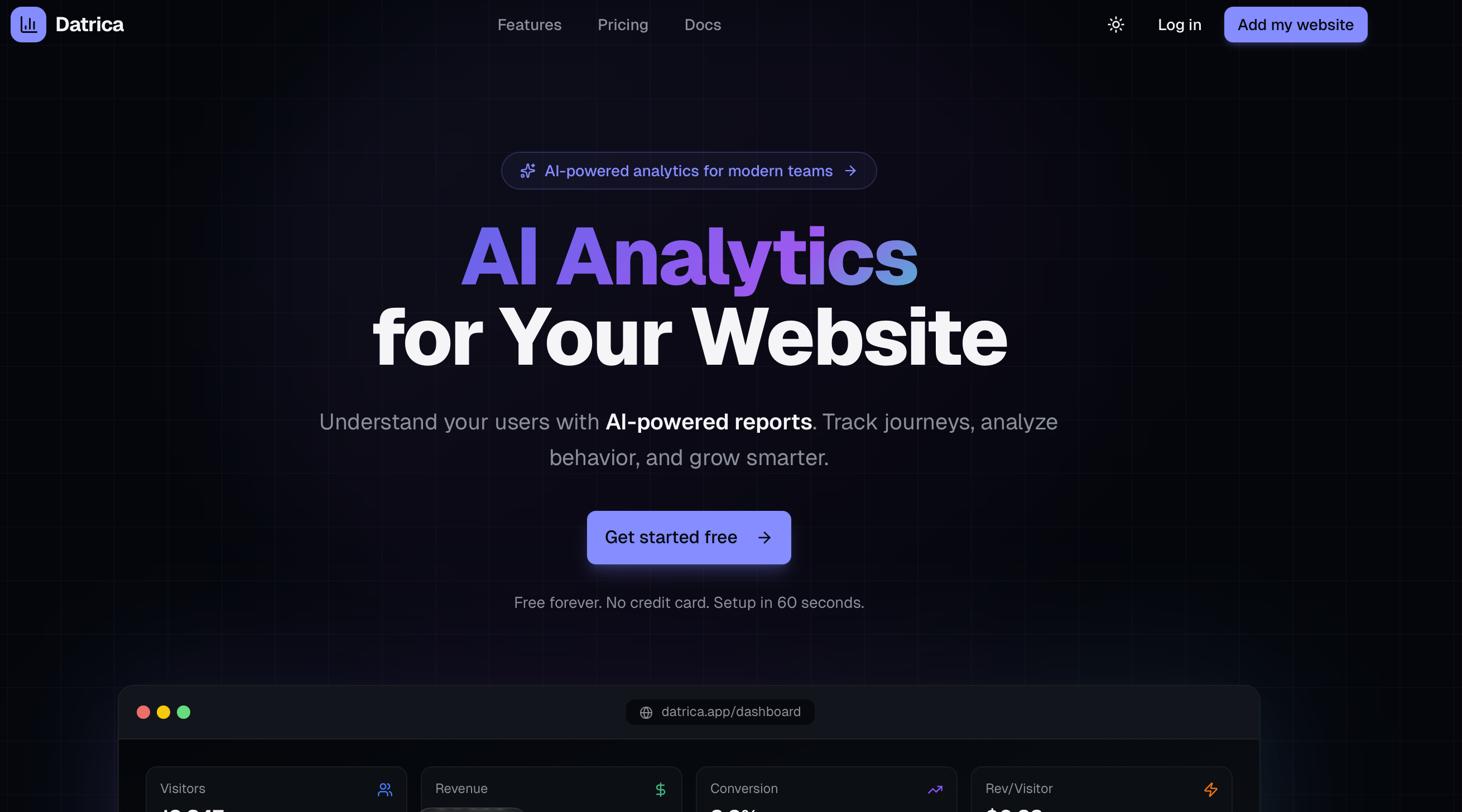 Datrica - Main product screenshot demonstrating key features and user interface