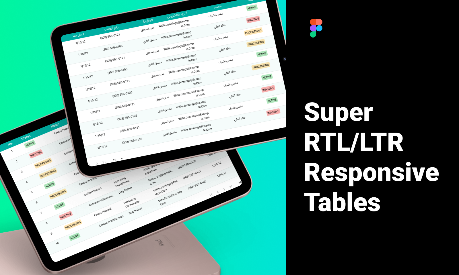 RTL/LTR -responsieve tabellen in Figma media 1