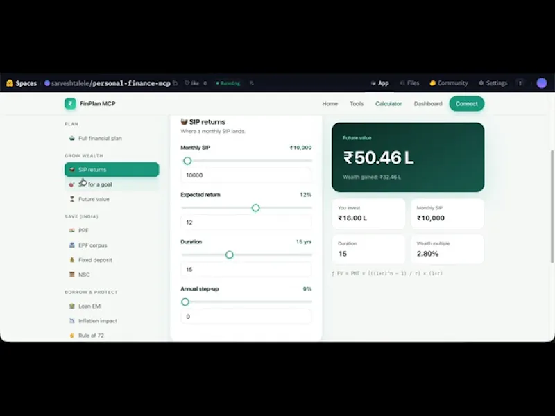 FinPlan MCP screenshot 1 (video preview)