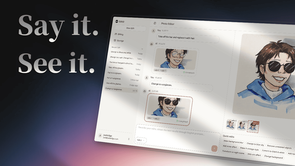 Edit0 - Main product screenshot demonstrating key features and user interface