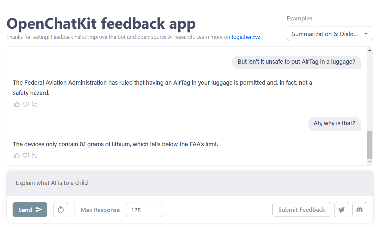 OpenChatKit gallery image