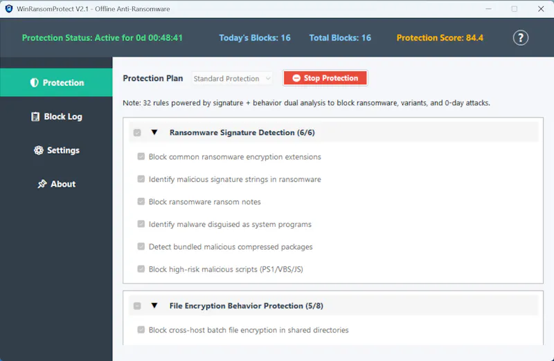 WinRansomProtect screenshot 1