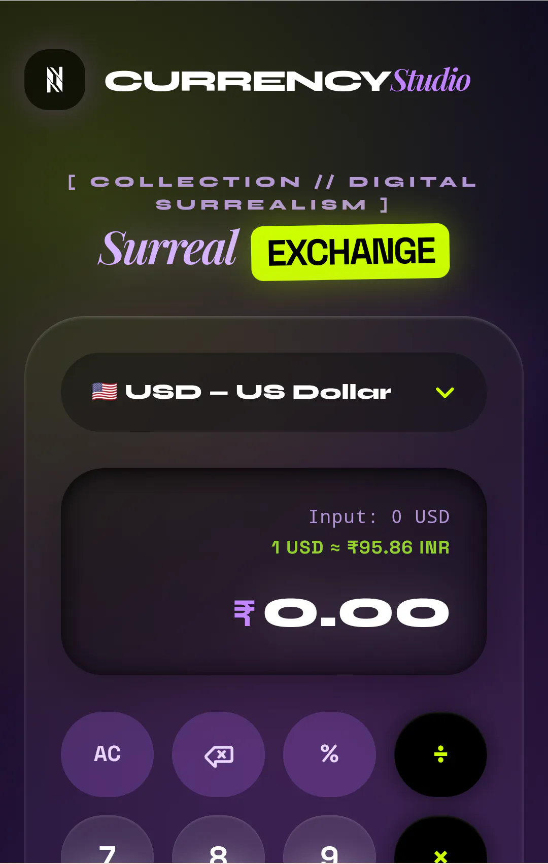 Currency calculator product banner