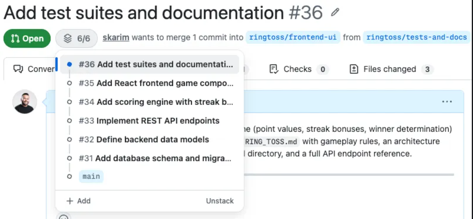 GitHub Stacked PRs gallery image