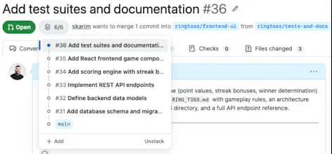 GitHub Stacked PRs 畫廊圖片