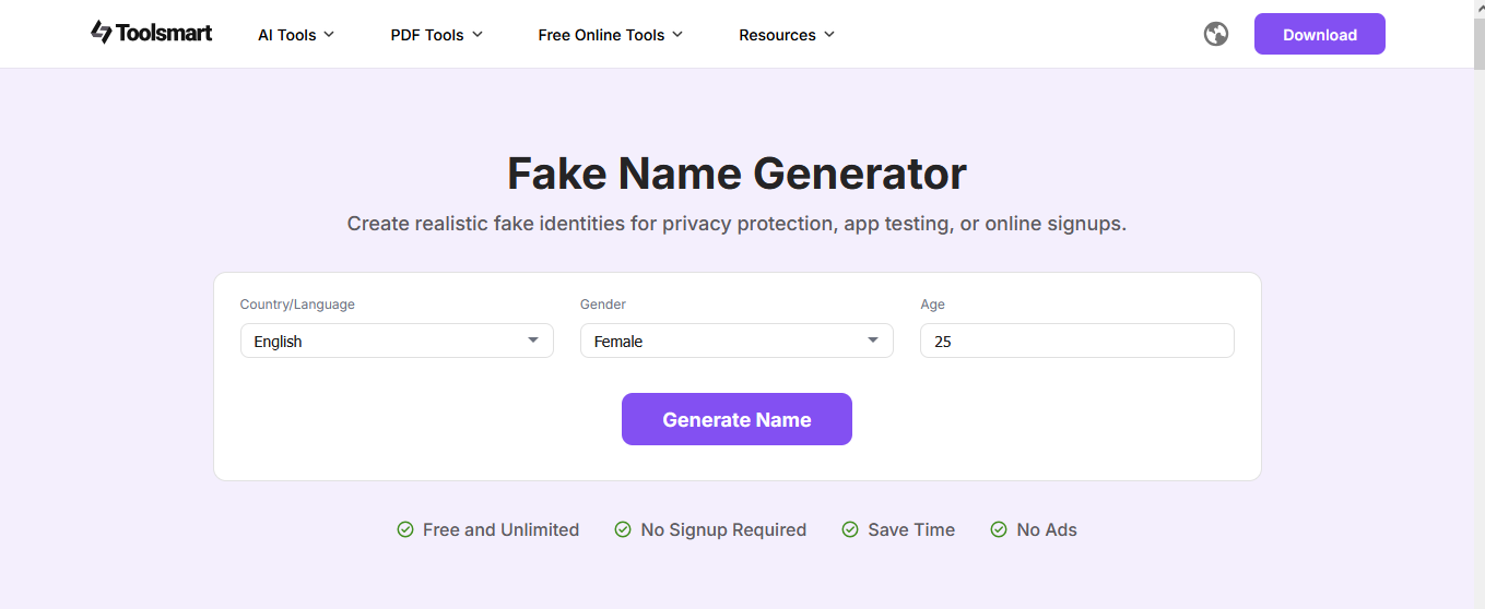 Fake Name Generator gallery image