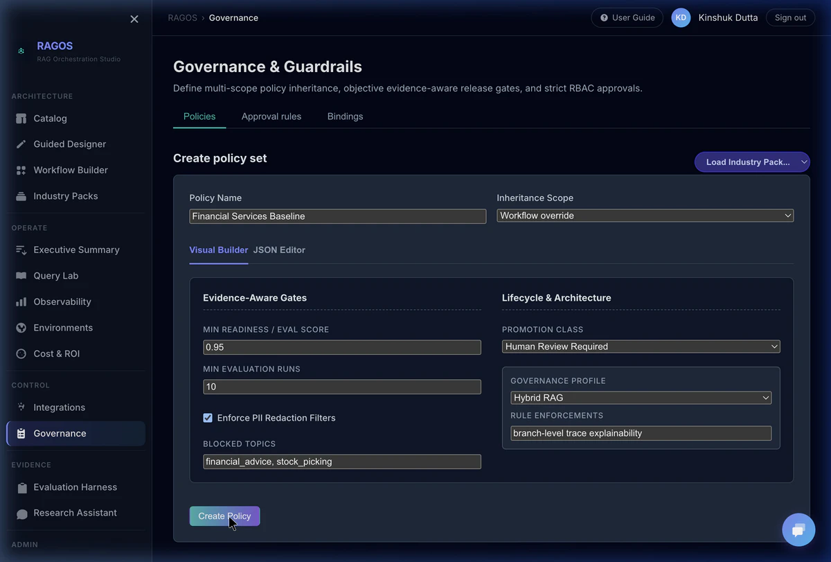 RAG Orchestration Studio screenshot 1